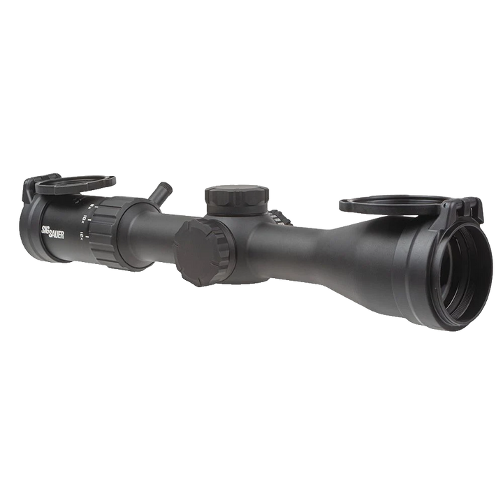 Sig Sauer WHISKEY4 3-12x44mm Riflescope, SFP, Illuminated HELLFIRE QuadPlex, Low Profile Turrets