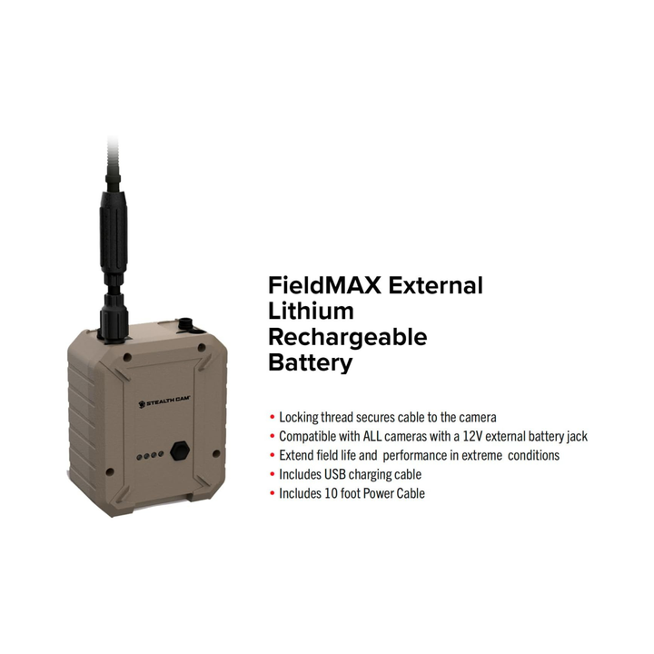 Stealth Cam FieldMax External 5,000 mAh Lithium Rechargeable Battery Extender (STC-ERLP5)