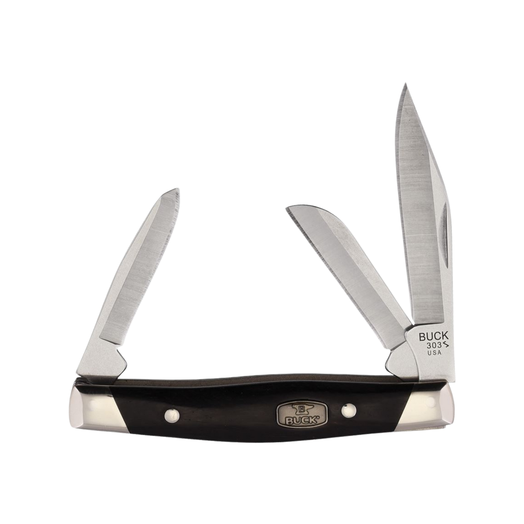 Buck Knife 303BRS2 Cadet Pocket Knife Ebony Wood Handles