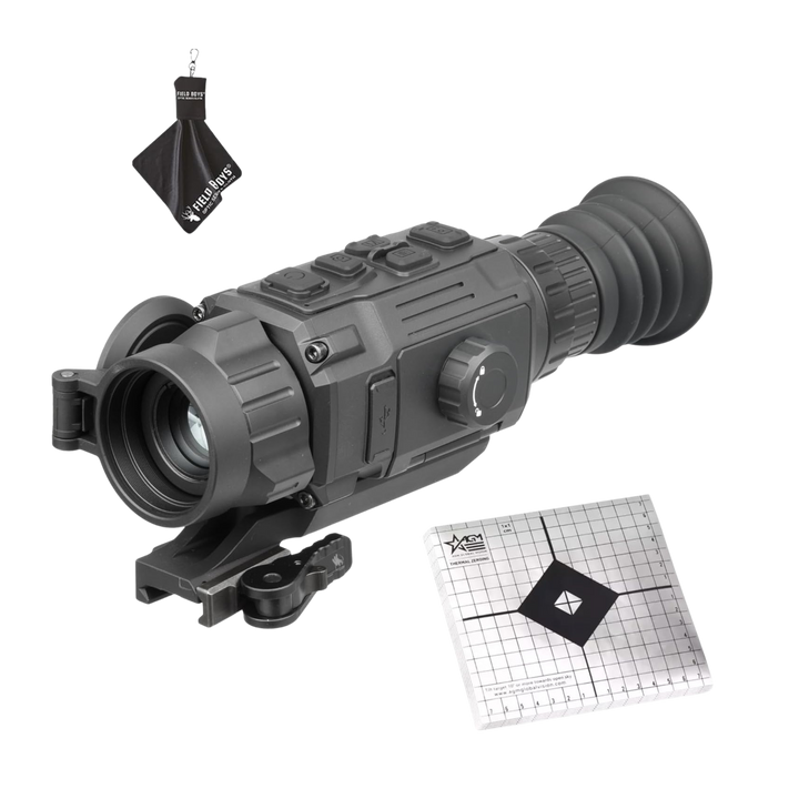 AGM RattlerV2 25-256 Thermal Imaging Riflescope - 5 Thermal Targets + Optics Cloth Bundle