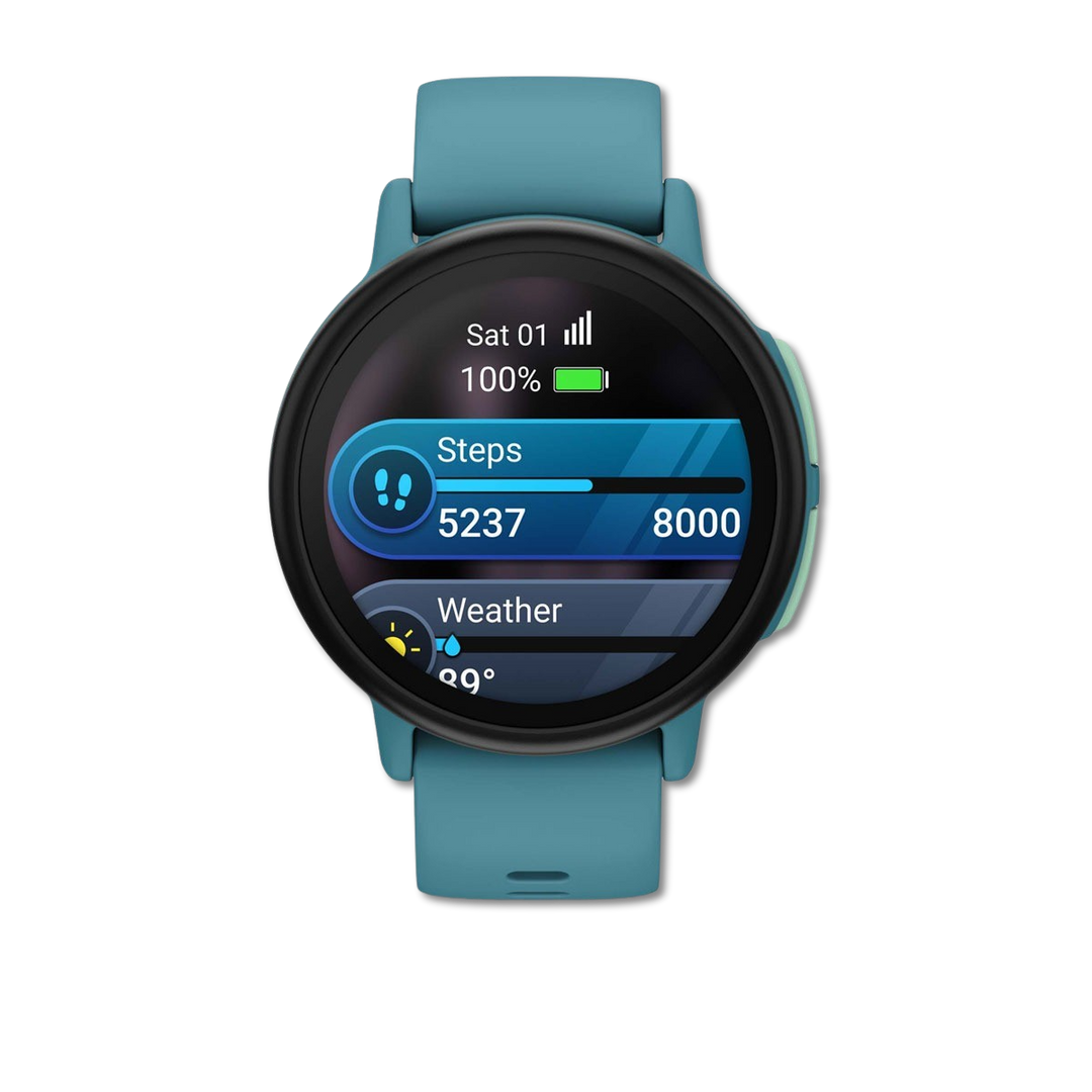 #Color_Turquoise Garmin Bounce 2 worn by child