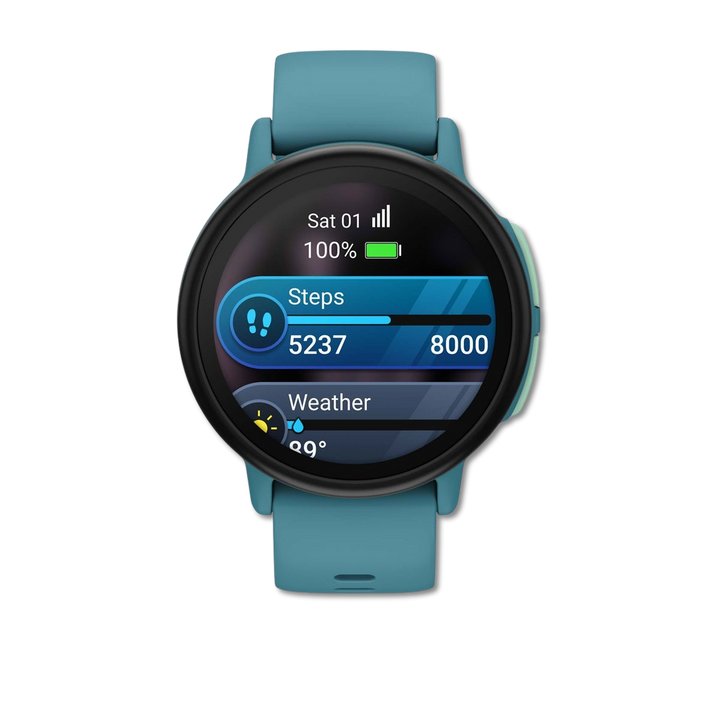 #Color_Turquoise Garmin Bounce 2 worn by child