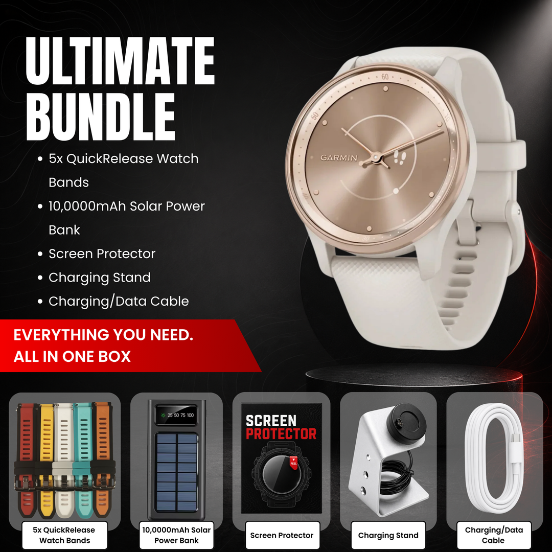 Garmin vívomove® Trend Hybrid Smartwatch - Bundle with Free Charging Accessories