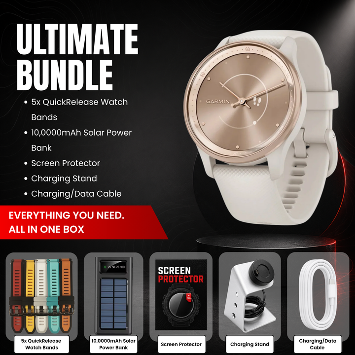 Garmin vívomove® Trend Hybrid Smartwatch - Bundle with Free Charging Accessories