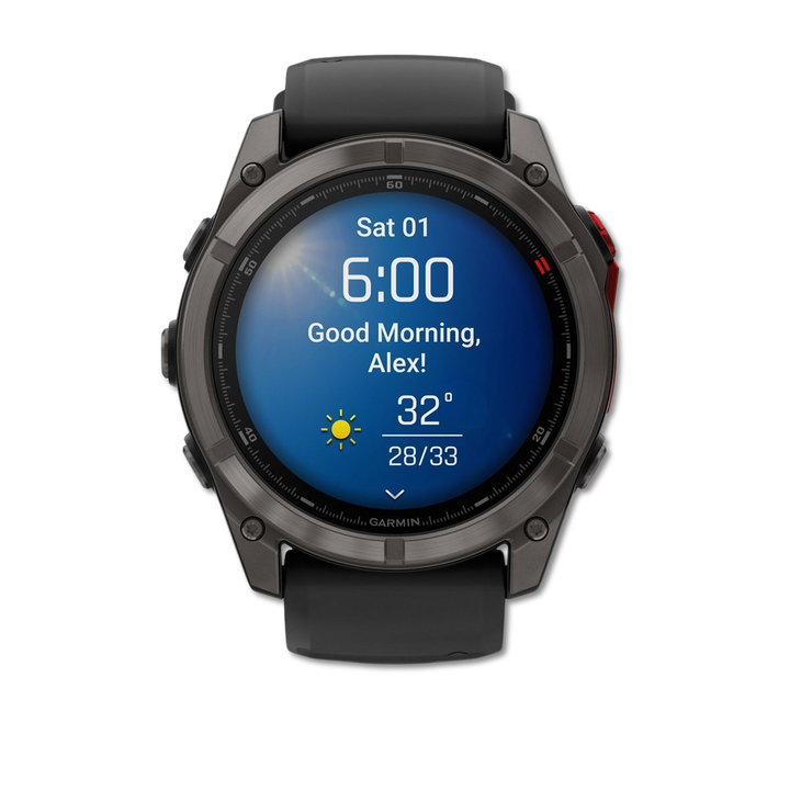 Garmin fenix 8 Pro MicroLED sapphire lens detail