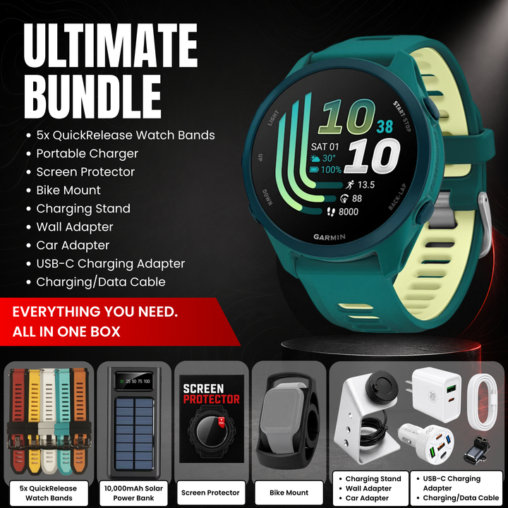 Garmin Forerunner 170 GPS Running Smartwatch - Bundle with Free Accessories