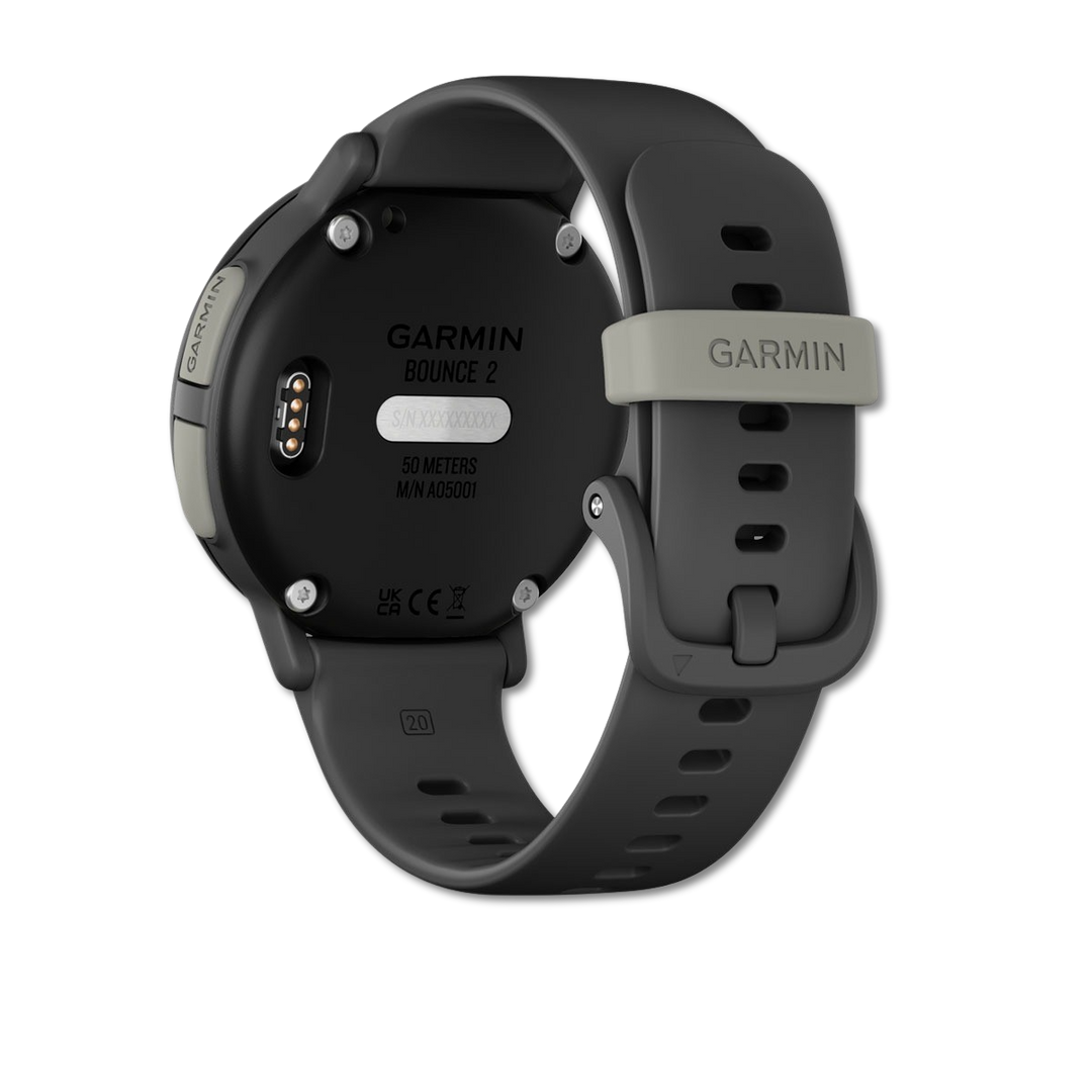 #Color_Slate Gray Garmin Bounce 2 activity tracking screen