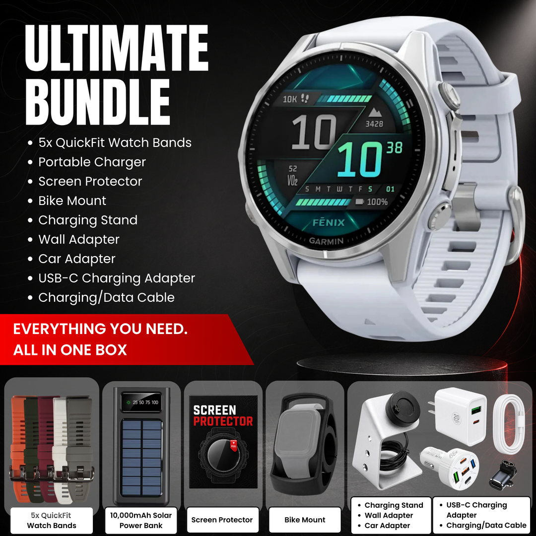 Garmin fēnix® 8 Smartwatch - Bundle with Free Charging Accessories