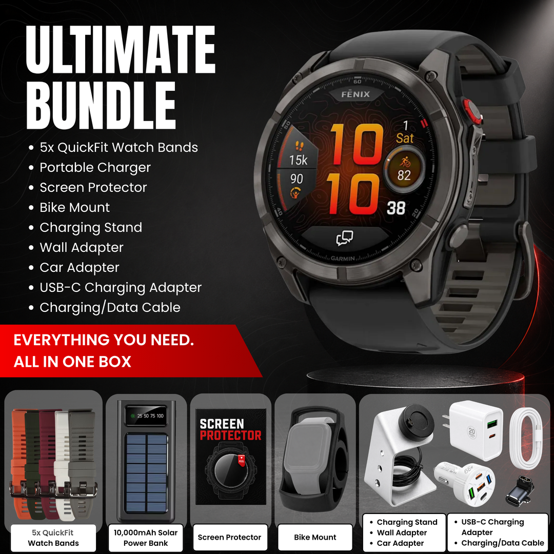 Garmin fēnix® 8 Smartwatch - Bundle with Free Charging Accessories