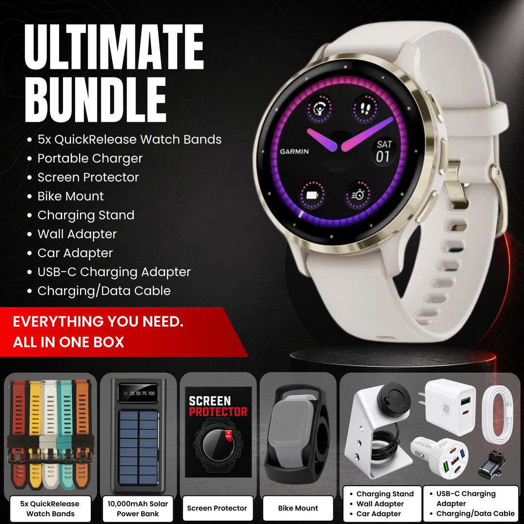 Garmin Venu® 3 Series GPS Smartwatch Bundle with Free Charging Accessories