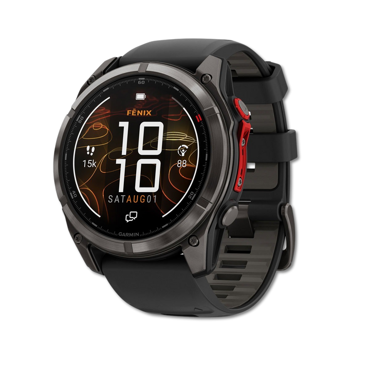 Garmin fenix 8 Pro 51mm MicroLED Carbon Gray DLC Titanium front view