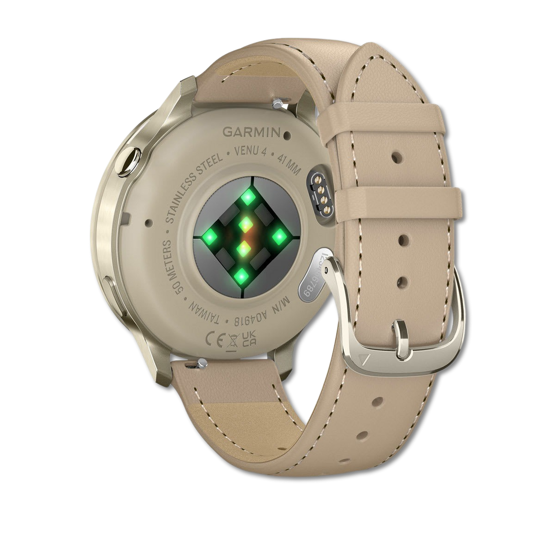 #Color_Lunar Gold with Bone Silicone Band and Light Sand Leather Band
