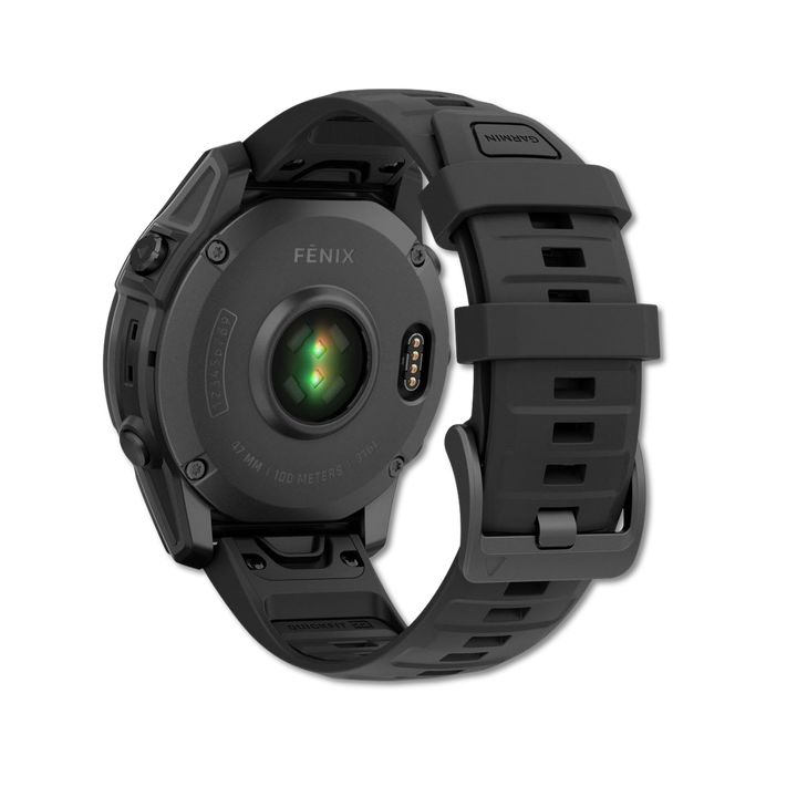 Garmin fenix E strap and caseback detail