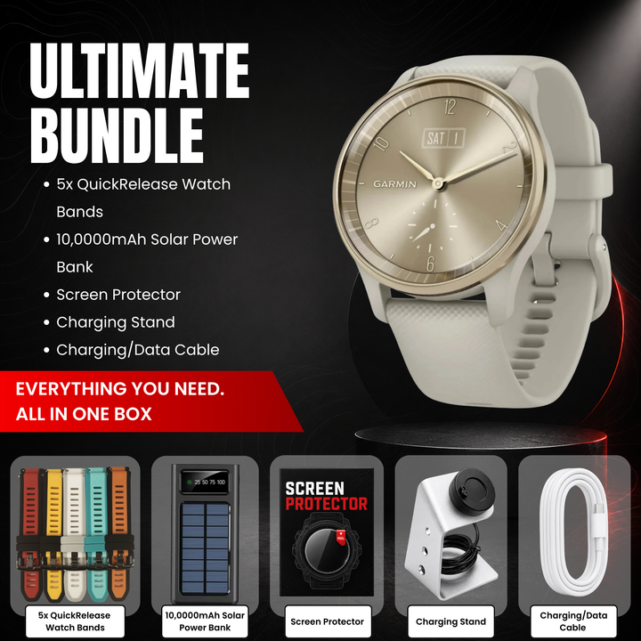 Garmin vívomove® Trend Hybrid Smartwatch - Bundle with Free Charging Accessories