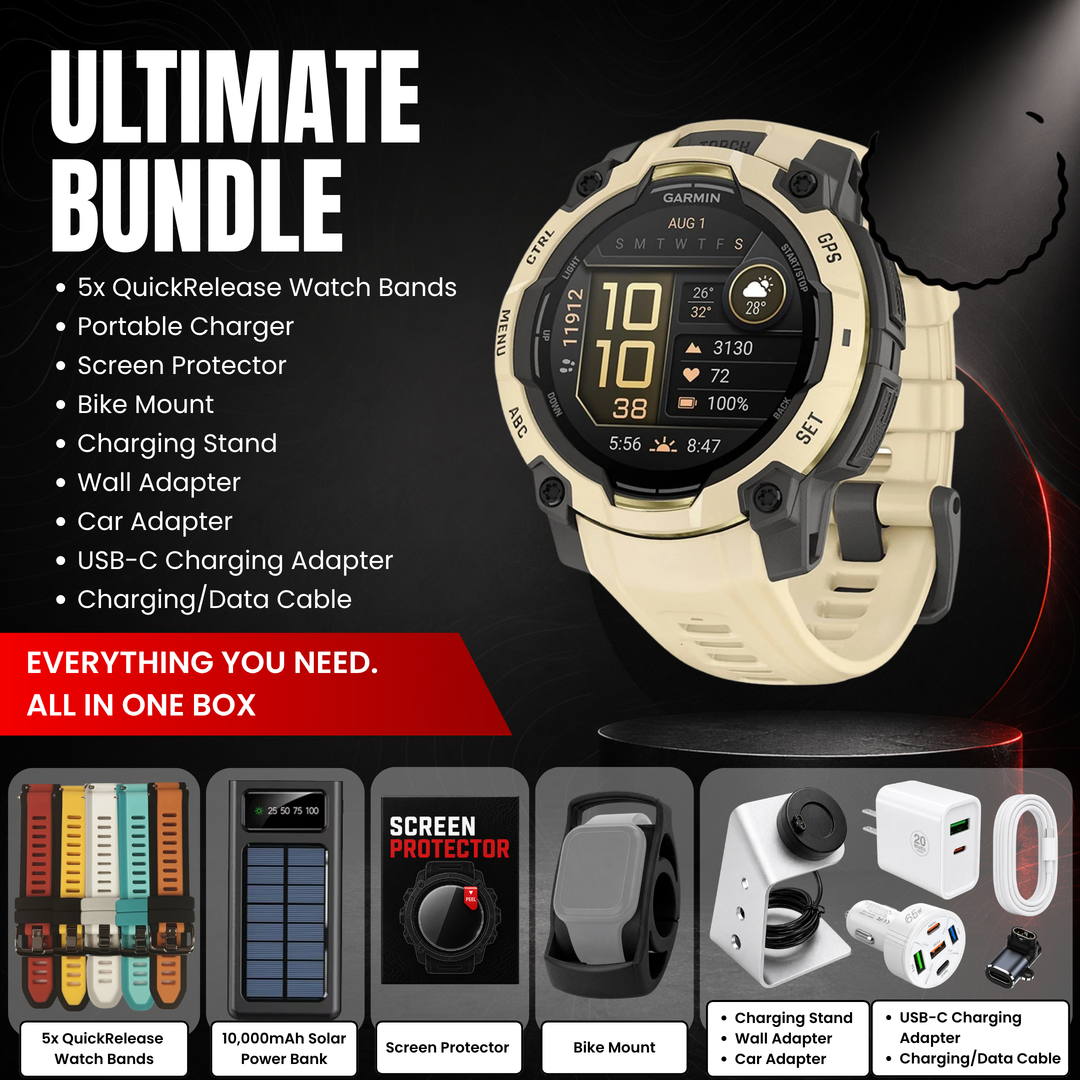 Garmin Instinct® 3 Smartwatch - Bundle with Free Charging Accessories