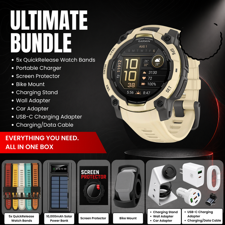 Garmin Instinct® 3 Smartwatch - Bundle with Free Charging Accessories