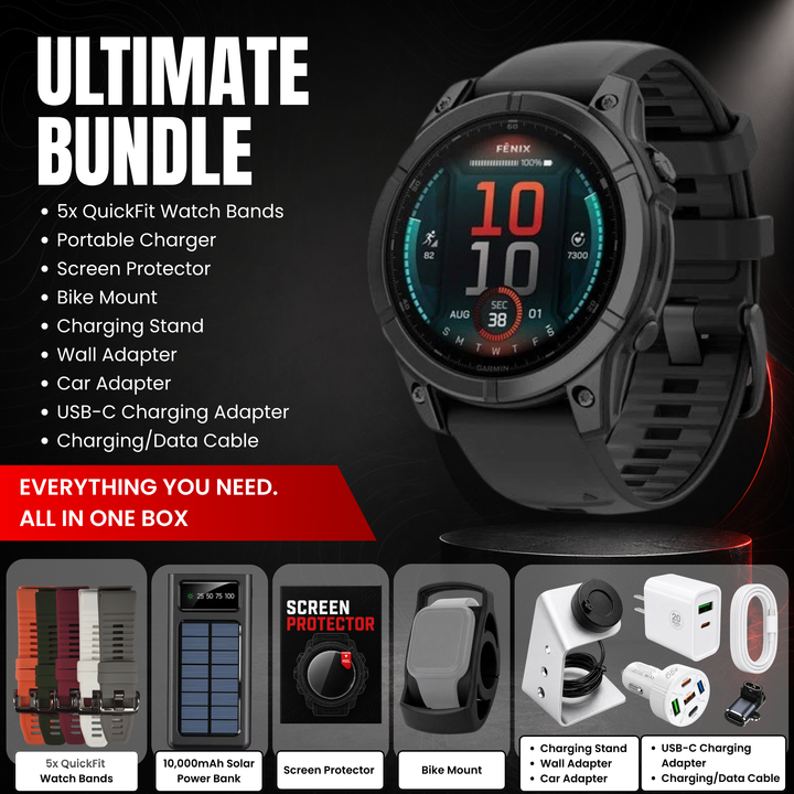 Garmin fēnix® 8 Smartwatch - Bundle with Free Charging Accessories