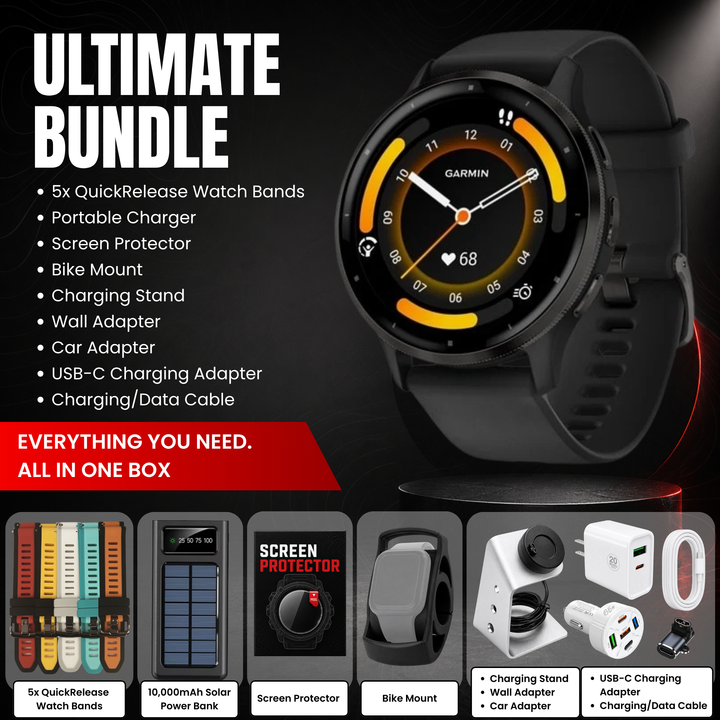 Garmin Venu® 3 Series GPS Smartwatch Bundle with Free Charging Accessories