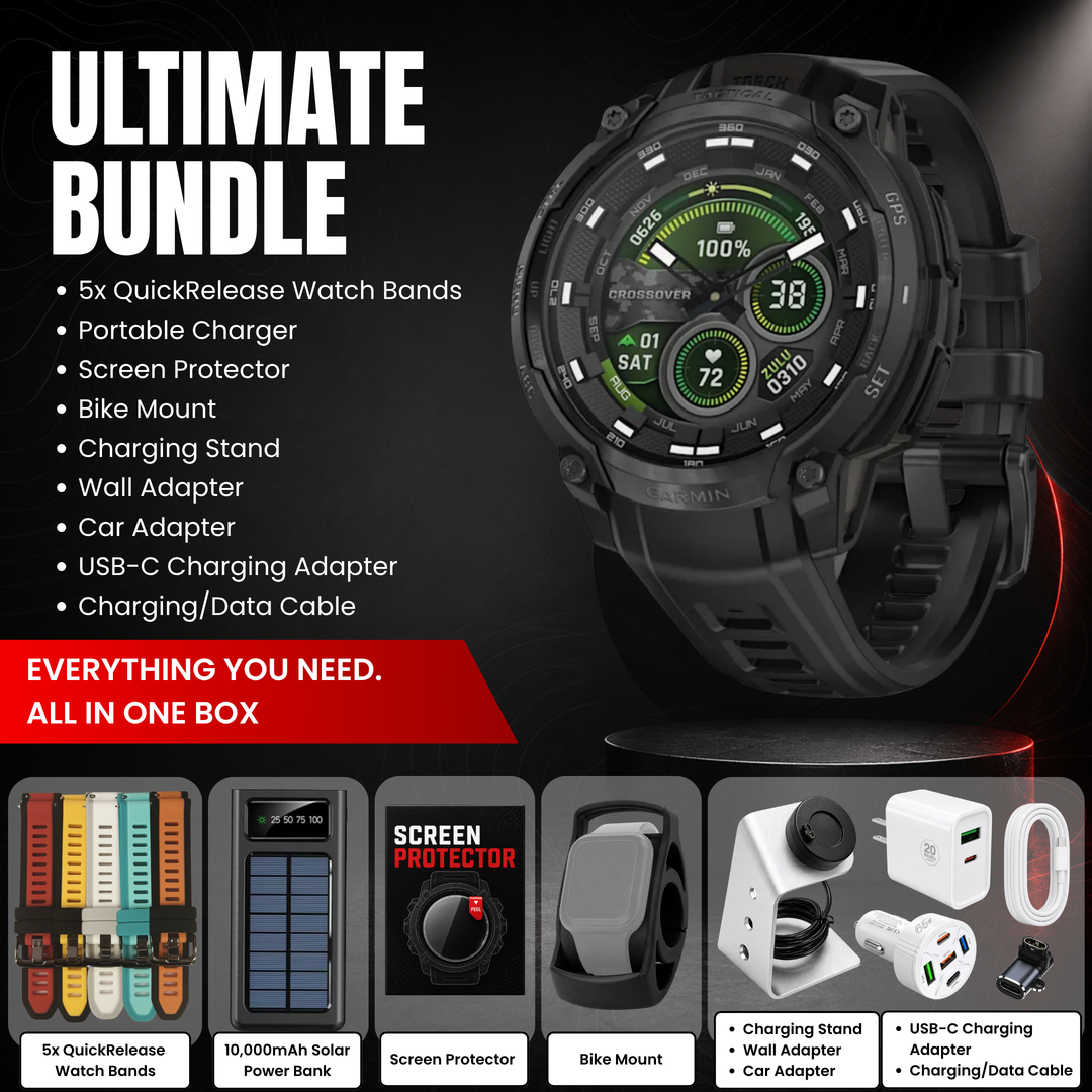 Garmin Instinct® Crossover Smartwatch - Bundle with Free Charging Accessories
