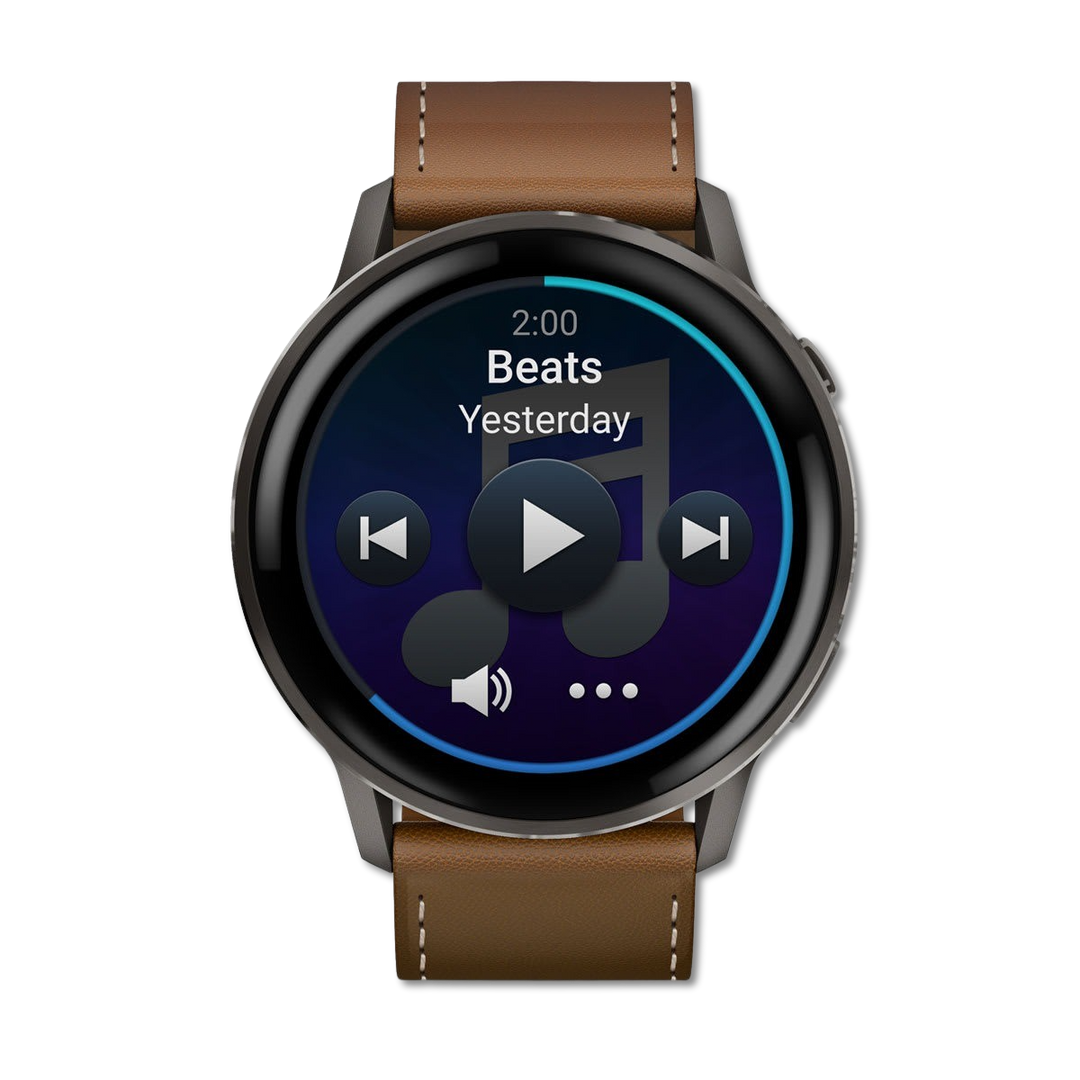 #Color_Slate with Black Silicone Band and Brown Leather Band