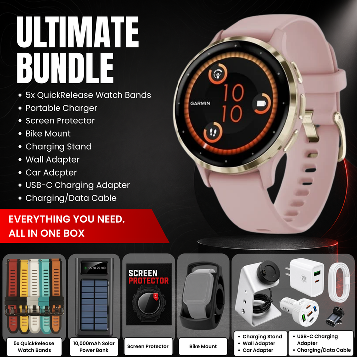 Garmin Venu® 3 Series GPS Smartwatch Bundle with Free Charging Accessories