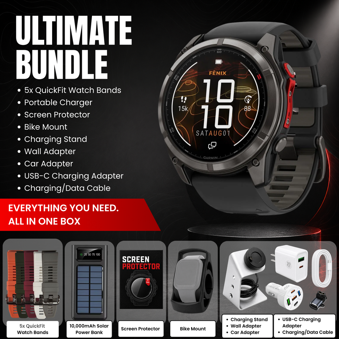 Garmin fēnix® 8 Smartwatch - Bundle with Free Charging Accessories