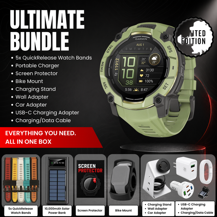 Garmin Instinct® 3 Smartwatch - Bundle with Free Charging Accessories