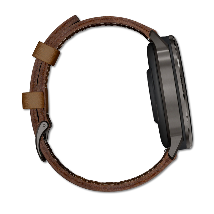 #Color_Slate with Black Silicone Band and Brown Leather Band