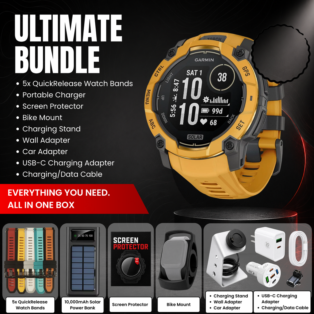 Garmin Instinct® 3 Smartwatch - Bundle with Free Charging Accessories