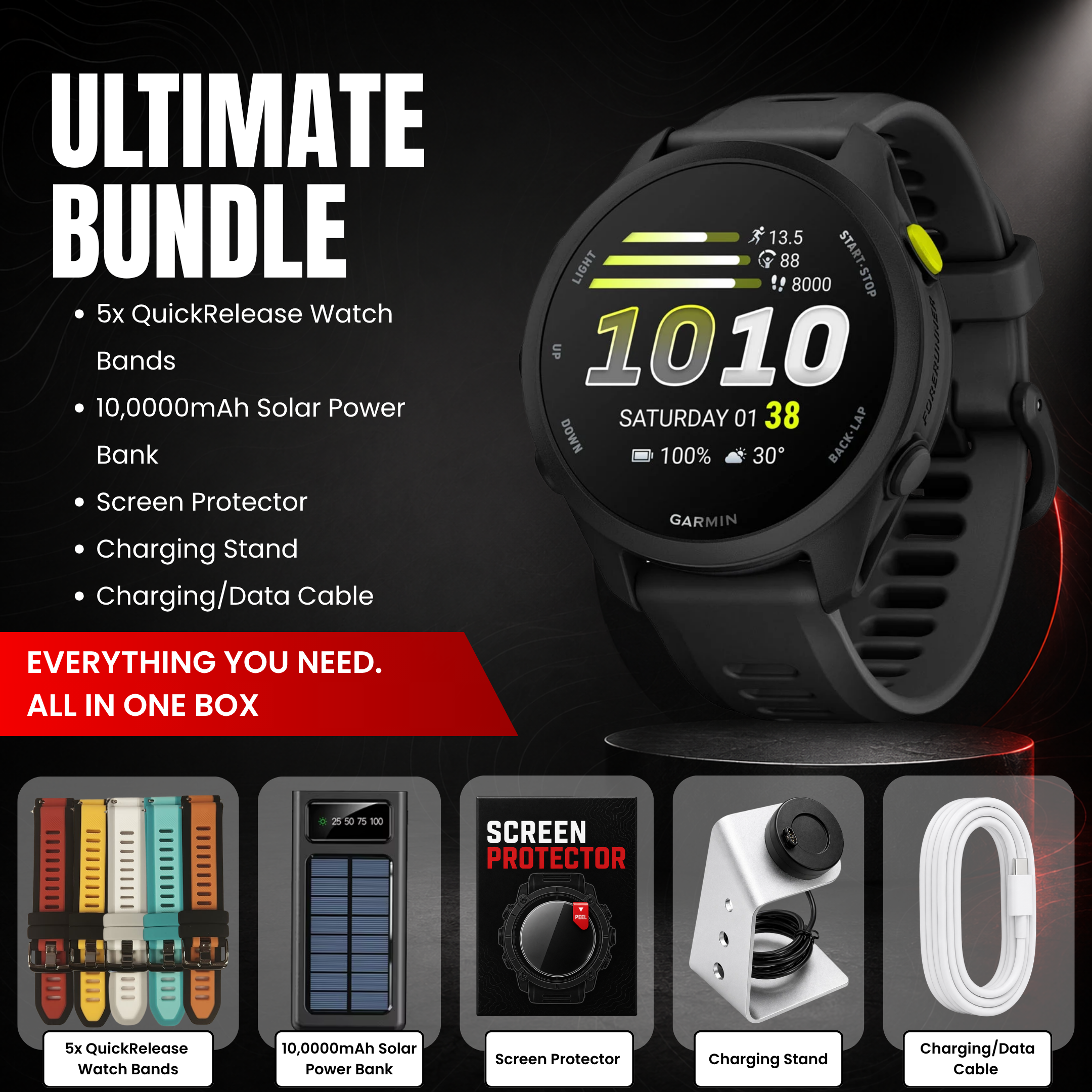 Garmin Forerunner 70 GPS Running Smartwatch - Bundle with Free Accessories