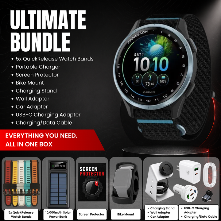 Garmin Approach® J1 Junior GPS Golf Watch - Bundle with Free Charging Accessories