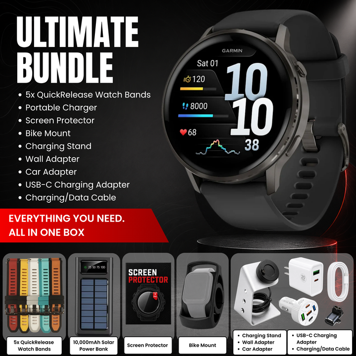 Garmin Venu 4® Smartwatch - Bundle with Free Charging Accessories