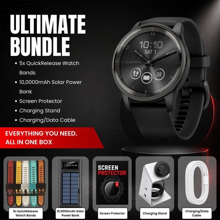 Garmin vívomove® Trend Hybrid Smartwatch - Bundle with Free Charging Accessories