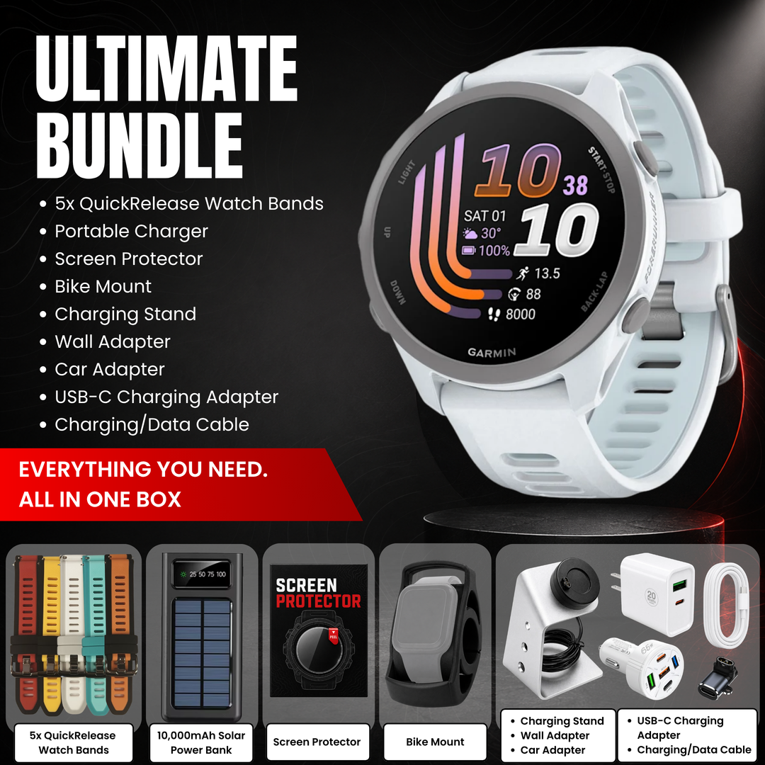 Garmin Forerunner 170 GPS Running Smartwatch - Bundle with Free Accessories
