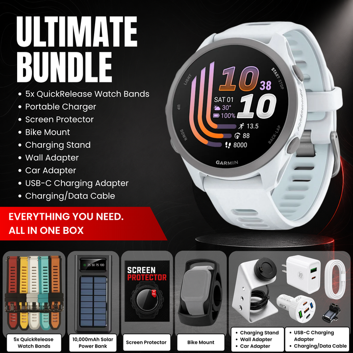 Garmin Forerunner 170 GPS Running Smartwatch - Bundle with Free Accessories