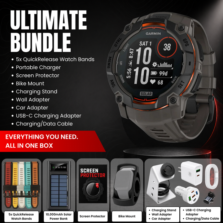 Garmin Instinct® 3 Smartwatch - Bundle with Free Charging Accessories