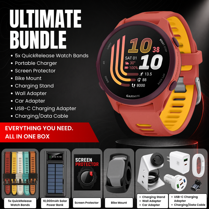 Garmin Forerunner 170 GPS Running Smartwatch - Bundle with Free Accessories