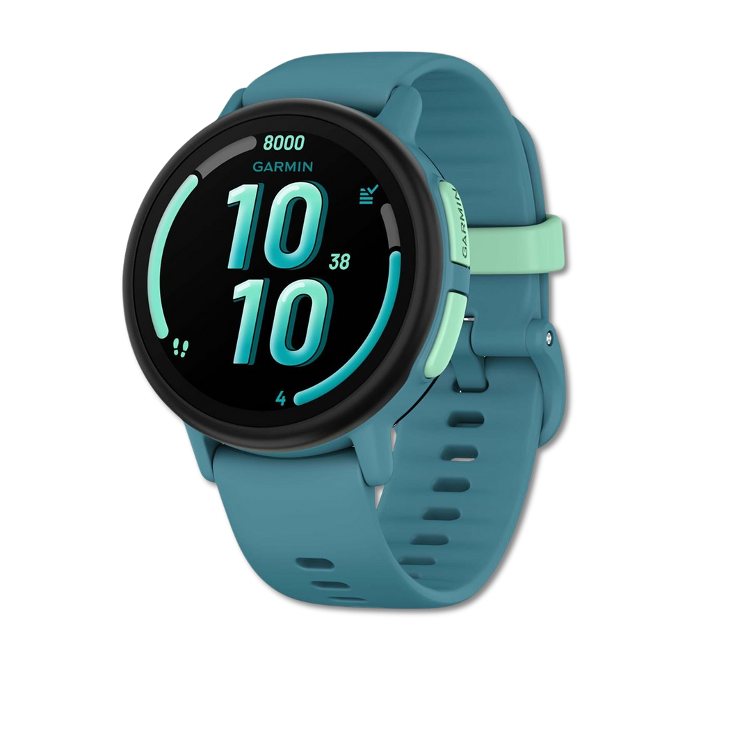#Color_Turquoise Garmin Bounce 2 kids smartwatch front view