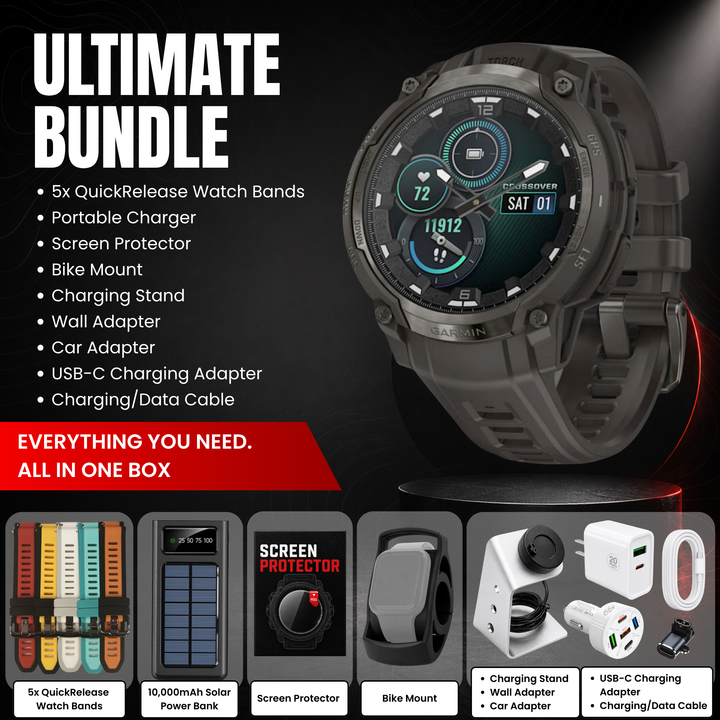 Garmin Instinct® Crossover Smartwatch - Bundle with Free Charging Accessories