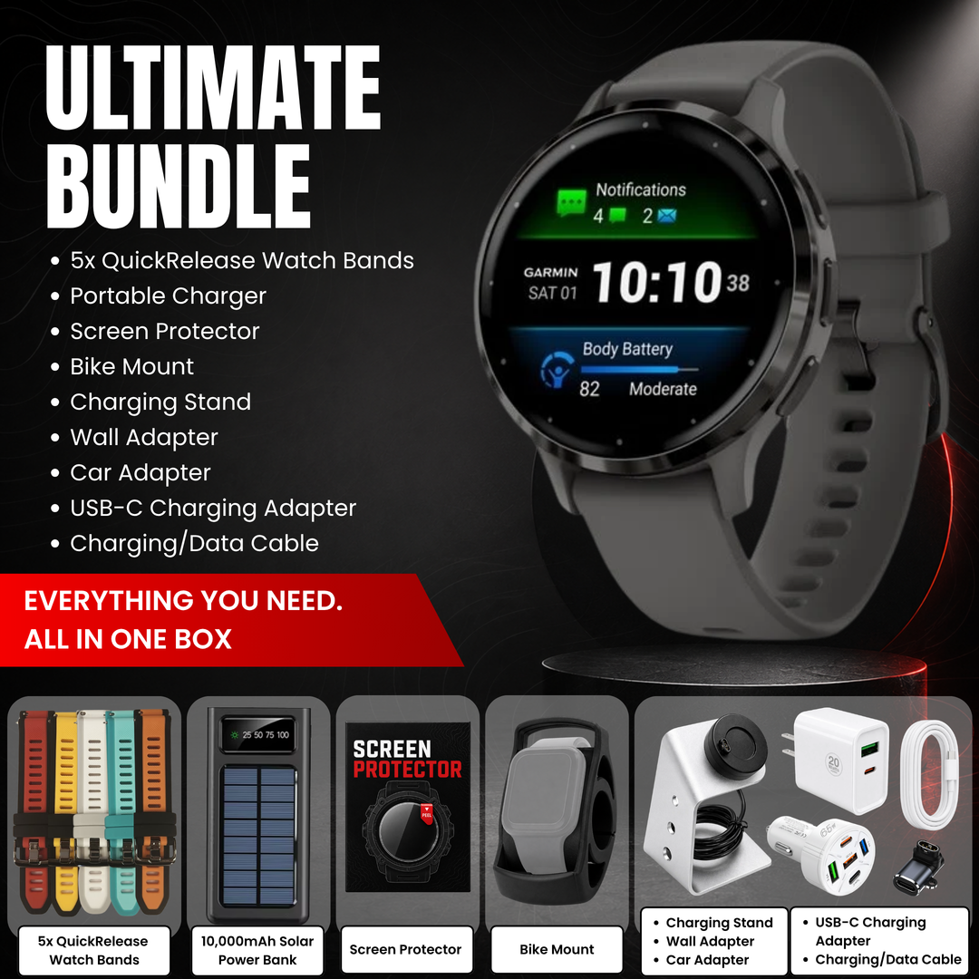 Garmin Venu® 3 Series GPS Smartwatch Bundle with Free Charging Accessories