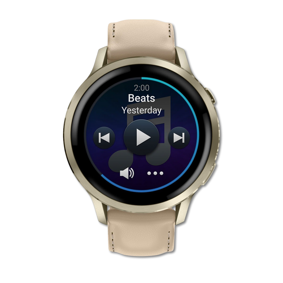 #Color_Lunar Gold with Bone Silicone Band and Light Sand Leather Band
