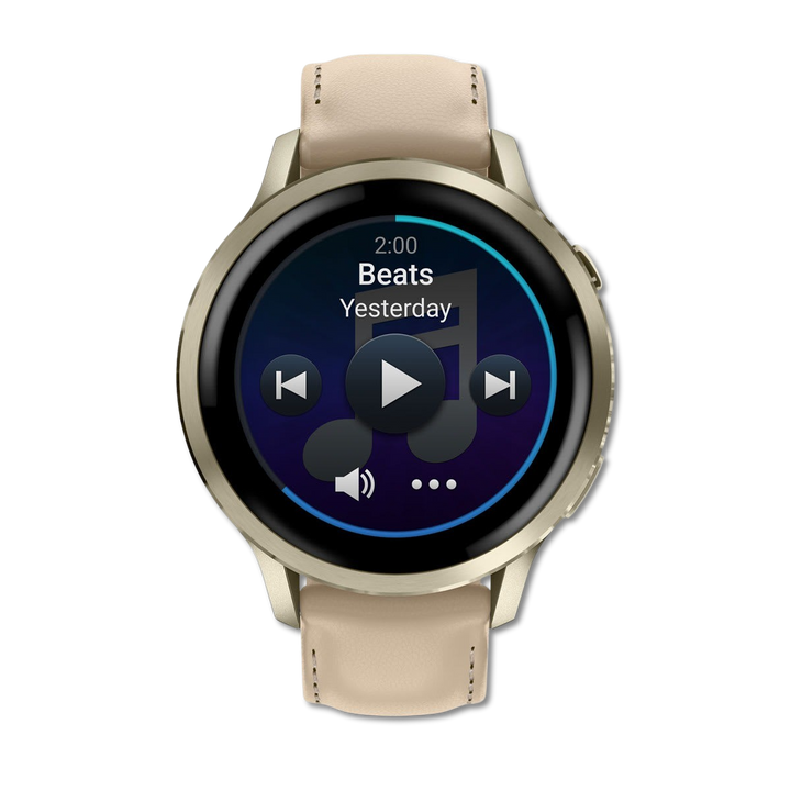 #Color_Lunar Gold with Bone Silicone Band and Light Sand Leather Band