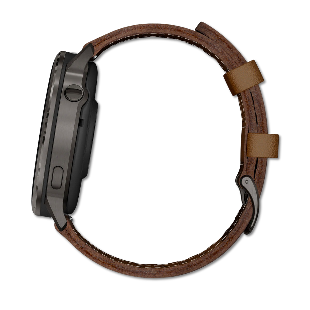 #Color_Slate with Black Silicone Band and Brown Leather Band