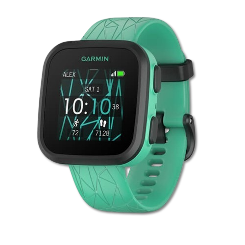 #Color_Green Burst Garmin Bounce kids smartwatch front view