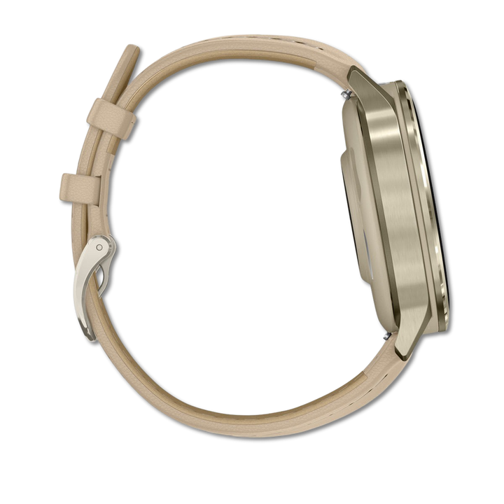 #Color_Lunar Gold with Bone Silicone Band and Light Sand Leather Band