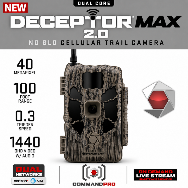 Buy 2 & Save! Stealth Cam DECEPTOR MAX 2.0 Cellular Trail Cameras - 2 Pack