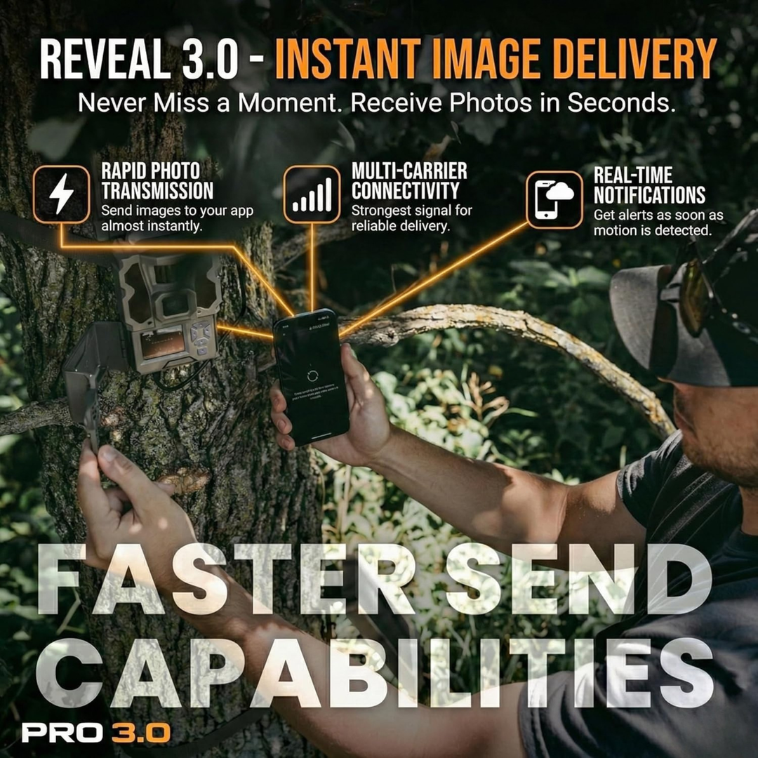 BUY 4 & SAVE! TACTACAM REVEAL PRO 3.0 with Lipo Batteries, Solar Panels, Lockable Straps, SD Cards, and Cleaning Cloth