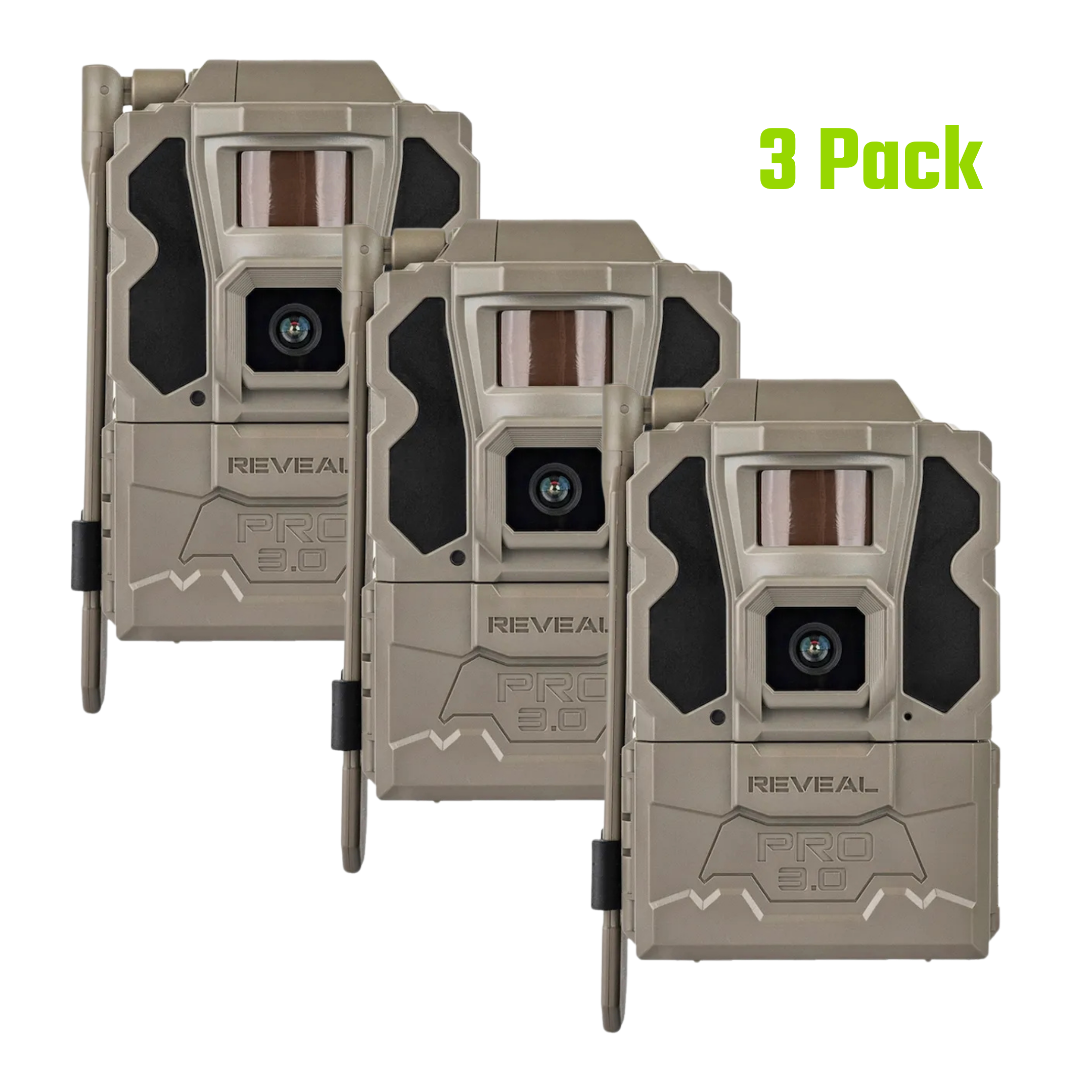 3-Pack TACTACAM REVEAL PRO 3.0 Cellular Trail Camera No-Glow IR GPS