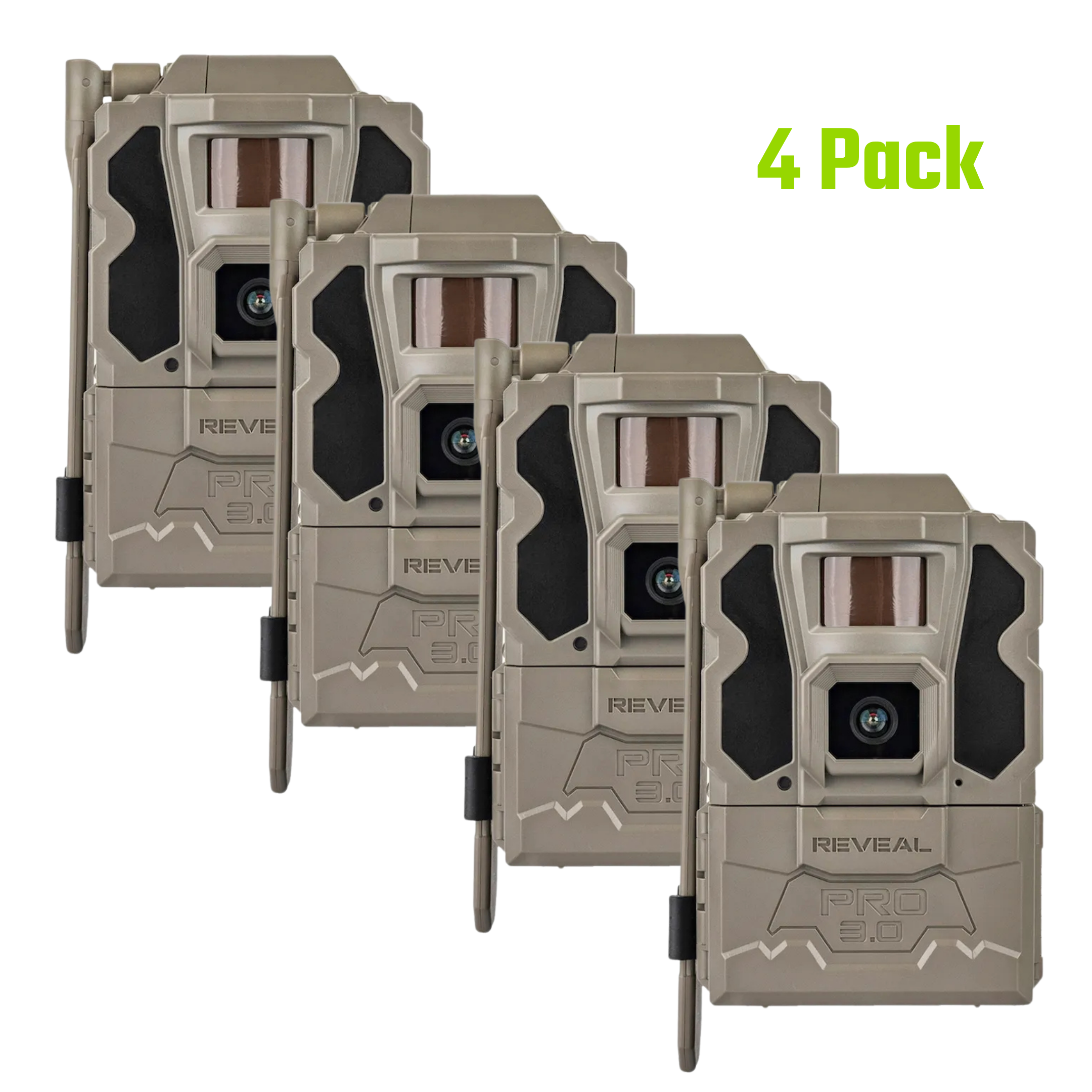 4-Pack TACTACAM REVEAL PRO 3.0 Cellular Trail Camera No-Glow IR GPS