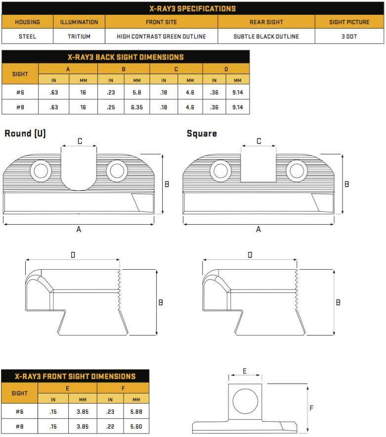 Sig Sauer XRAY3 Sight Set, Day/Night